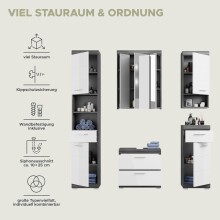 Badezimmer-Set >Scout< in Rauchsilber/Weiß hochglanz - 164x191x34cm (BxHxT)