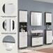 Badezimmer-Set >Scout< in Rauchsilber/Weiß hochglanz - 164x191x34cm (BxHxT)