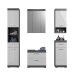 Badezimmer-Set >Scout< in Rauchsilber/Weiß hochglanz - 164x191x34cm (BxHxT)