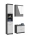 Badezimmer-Set >Scout< in Rauchsilber/Weiß hochglanz - 112x191x34cm (BxHxT)