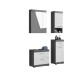 Badezimmer-Set >Scout< in Rauchsilber/Weiß hochglanz - 112x191x34cm (BxHxT)