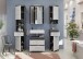 Badezimmer-Set >Scout< in Rauchsilber/Weiß hochglanz - 164x191x34cm (BxHxT)