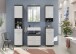 Badezimmer-Set >Scout< in Rauchsilber/Weiß hochglanz - 164x191x34cm (BxHxT)