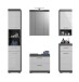 Badezimmer-Set >Scout< in Rauchsilber/Weiß hochglanz - 164x191x34cm (BxHxT)