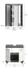 Badezimmer-Set >Scout< in Rauchsilber/Weiß hochglanz - 60x191x34cm (BxHxT)