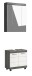 Badezimmer-Set >Scout< in Rauchsilber/Weiß hochglanz - 60x191x34cm (BxHxT)