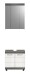 Badezimmer-Set >Scout< in Rauchsilber/Weiß hochglanz - 60x191x34cm (BxHxT)