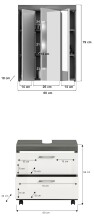 Badezimmer-Set >Scout< in Rauchsilber/Weiß hochglanz - 60x191x34cm (BxHxT)