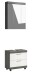Badezimmer-Set >Scout< in Rauchsilber/Weiß hochglanz - 60x191x34cm (BxHxT)