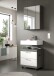Badezimmer-Set >Scout< in Rauchsilber/Weiß hochglanz - 60x191x34cm (BxHxT)