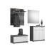 Garderoben-Set >Scout< in Rauchsilber/Weiß hochglanz - 195x197x40cm (BxHxT)