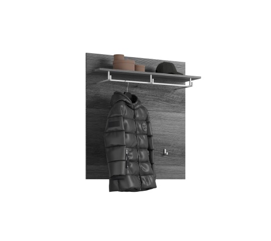 Garderobenpaneel >Scout< in Rauchsilber/-- - 90x98x27cm (BxHxT)
