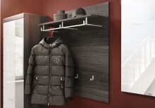Garderobenpaneel >Scout< in Rauchsilber/-- - 90x98x27cm (BxHxT)