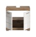 Waschbeckenunterschrank >Wave< in Nox Oak Dekor / Weiß - 60x56x34cm (BxHxT)
