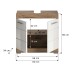Waschbeckenunterschrank >Wave< in Nox Oak Dekor / Weiß - 60x56x34cm (BxHxT)