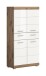 Hochschrank >Wave< in Nox Oak Nachbildung/Weiß hochglanz - 74x141x31cm (BxHxT)