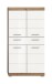 Hochschrank >Wave< in Nox Oak Nachbildung/Weiß hochglanz - 74x141x31cm (BxHxT)