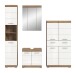 Badezimmer-Set >Wave< in Nox Oak Nachbildung/Weiß hochglanz - 204x191x34 (BxHxT)
