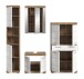Badezimmer-Set >Wave< in Nox Oak Nachbildung/Weiß hochglanz - 204x191x34 (BxHxT)