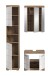 Badezimmer-Set >Wave< in Nox Oak Nachbildung/Weiß hochglanz - 112x191x34 (BxHxT)