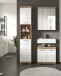 Badezimmer-Set >Wave< in Nox Oak Nachbildung/Weiß hochglanz - 112x191x34 (BxHxT)