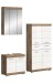 Badezimmer-Set >Wave< in Nox Oak Nachbildung/Weiß hochglanz - 149x191x34 (BxHxT)
