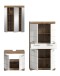 Badezimmer-Set >Wave< in Nox Oak Nachbildung/Weiß hochglanz - 149x191x34 (BxHxT)
