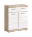 Hochschrank >Lambada< in Eiche Sonoma Dekor /Weiß hochglanz - 74x88x31cm (BxHxT)