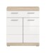 Hochschrank >Lambada< in Eiche Sonoma Dekor /Weiß hochglanz - 74x88x31cm (BxHxT)