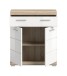 Hochschrank >Lambada< in Eiche Sonoma Dekor /Weiß hochglanz - 74x88x31cm (BxHxT)