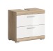 Waschbeckenunterschrank >Lambada< in Eiche Dekor / Weiß - 60x56x34cm (BxHxT)