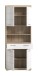 Hochschrank >Lambada< in Eiche Sonoma Dekor / Weiß hochglanz - 74x191x31 (BxHxT)