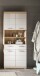 Hochschrank >Lambada< in Eiche Sonoma Dekor / Weiß hochglanz - 74x191x31 (BxHxT)