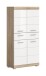 Midischrank >Lambada< in Eiche Sonoma Dekor / Weiß hochglanz - 74x141x31 (BxHxT)