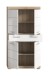 Midischrank >Lambada< in Eiche Sonoma Dekor / Weiß hochglanz - 74x141x31 (BxHxT)