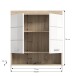 Hängeschrank >Lambada< in Eiche Sonoma Dekor / Weiß hochglanz - 74x79x24 (BxHxT)
