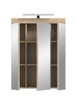 Badezimmerspiegelschrank >Lambada< in Eiche Dekor / Spiegel - 60x79x18cm (BxHxT)
