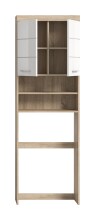 Waschmaschinenumbauschrank >Lambada< in Eiche Dekor / Weiß - 63x191x24cm (BxHxT)