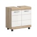 Waschbeckenunterschrank >Lambada< in Eiche Dekor / Weiß - 60x60x34cm (BxHxT)