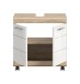 Waschbeckenunterschrank >Lambada< in Eiche Dekor / Weiß - 60x60x34cm (BxHxT)