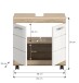 Waschbeckenunterschrank >Lambada< in Eiche Dekor / Weiß - 60x60x34cm (BxHxT)