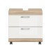 Waschbeckenunterschrank >Lambada< in Eiche Dekor / Weiß - 60x60x34cm (BxHxT)