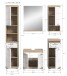 Badezimmer-Set >Lambada< in Eiche Dekor / Weiß hochglanz - 164x191x34cm (BxHxT)
