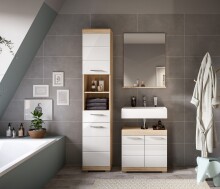 Badezimmer-Set >Lambada< in Eiche Dekor / Weiß - 112x191x34cm (BxHxT)