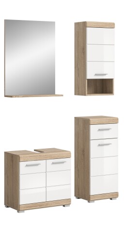 Badezimmer-Set >Lambada< in Eiche Dekor / Weiß - 112x191x34cm (BxHxT)