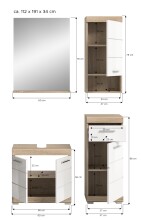Badezimmer-Set >Lambada< in Eiche Dekor / Weiß - 112x191x34cm (BxHxT)