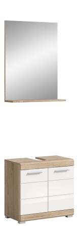 Badezimmer-Set >Lambada< in Eiche Dekor / Weiß - 60x191x34cm (BxHxT)
