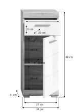 Badezimmer-Set >Lambada< in Eiche Dekor / Weiß - 112x191x34cm (BxHxT)