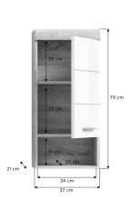 Badezimmer-Set >Lambada< in Eiche Dekor / Weiß - 112x191x34cm (BxHxT)