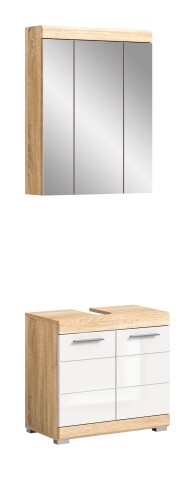 Badezimmer-Set >Lambada< in Eiche Dekor / Weiß - 60x191x34cm (BxHxT)